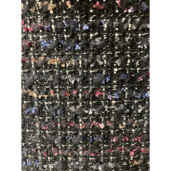 Lafayette 148 Suit crop jacket & pencil skirt black tweed multicolor silver - Picture 6 of 16